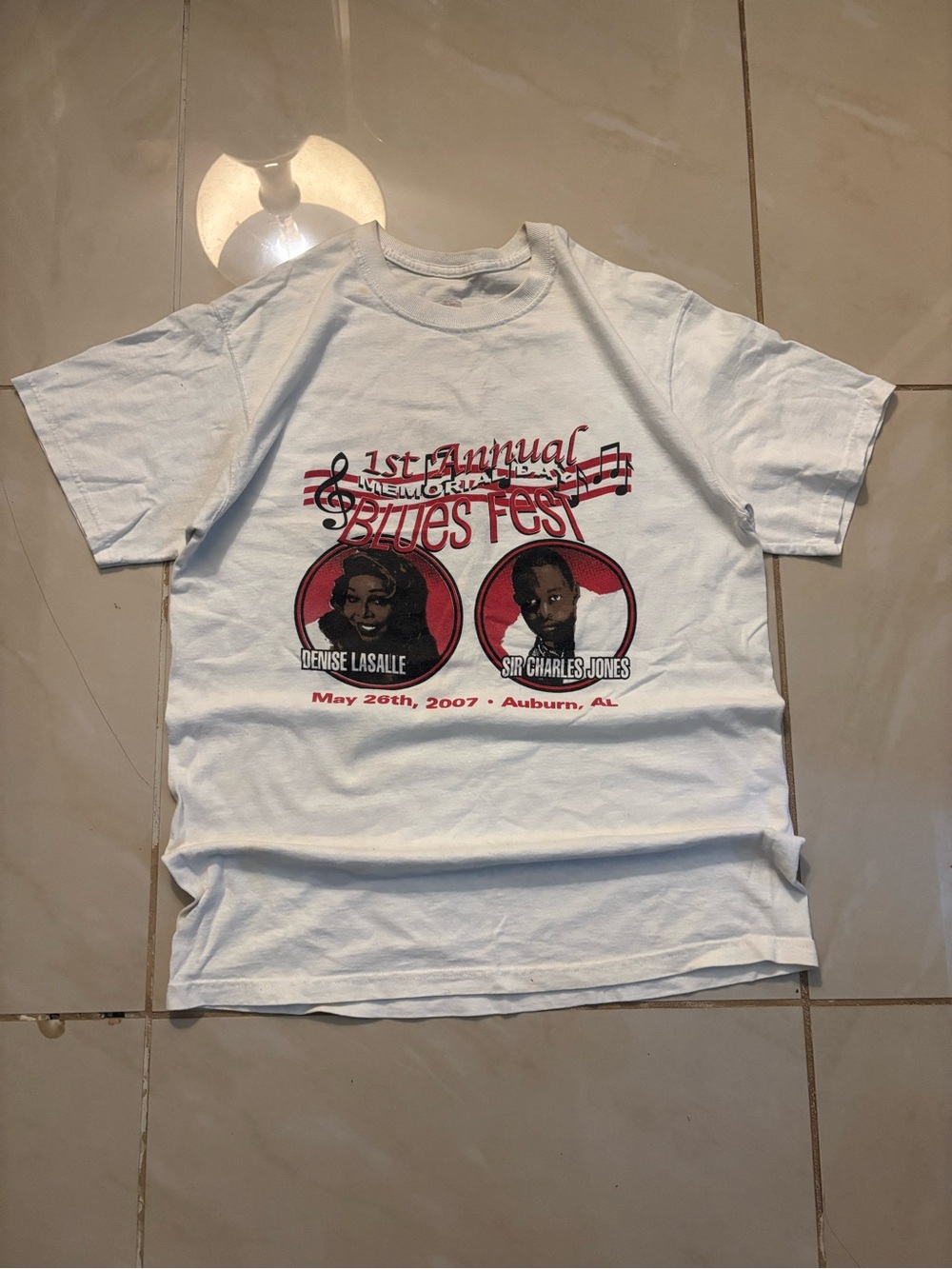 Men's White Short-Sleeve Blues Fest Graphic Tee